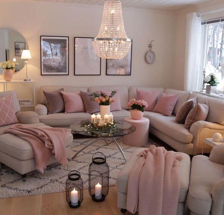 Glamour and cocooning chic living room